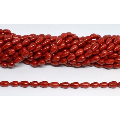 Coral Red Teadrop 5x9mm strand 44 beads