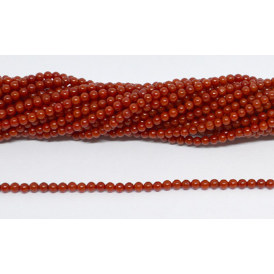 Coral Red Round 2mm Strand 170 beads