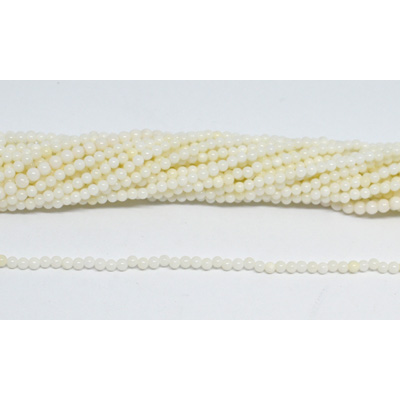 Coral White Round 2mm Strand 170 beads