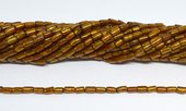 Coral Gold Nugget Tube approx 3x7mm strand 65 beads-beads incl pearls-Beadthemup