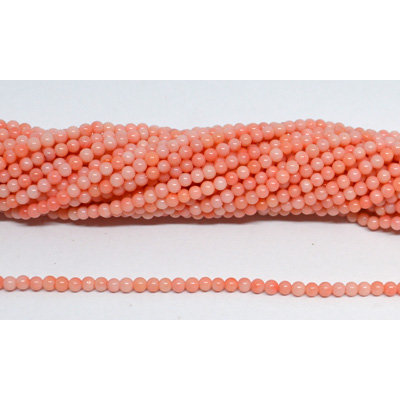 Coral light Apricot round 3mm strand 152 beads