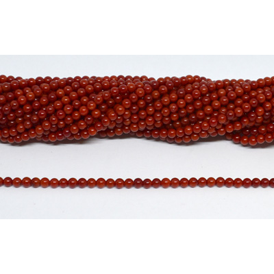 Coral Redt round 3.3mm strand 128 beads