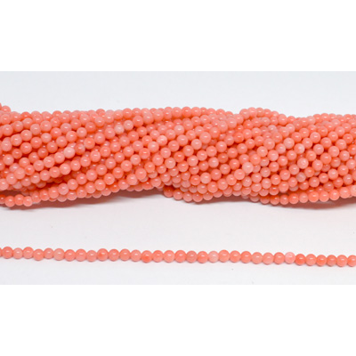 Coral Apricot round 3.2mm strand 134 beads