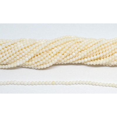 Coral White round 3mm strand 146 beads