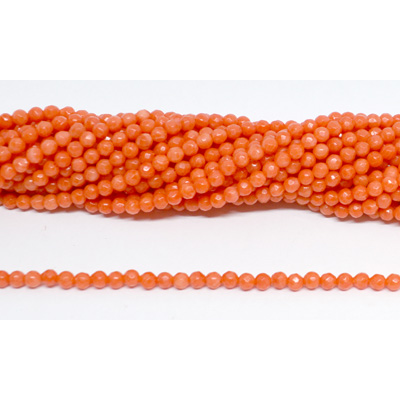 Coral Orange Fac. 3mm strand 116 beads