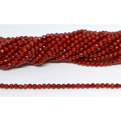 Coral Red Fac. 3mm strand 116 beads