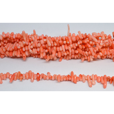 Coral Apricot Stick approx 12x3mm strand approx 115 beads