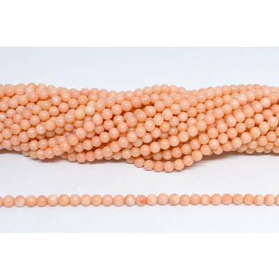 Coral Apricot round 4mm strand 108 beads
