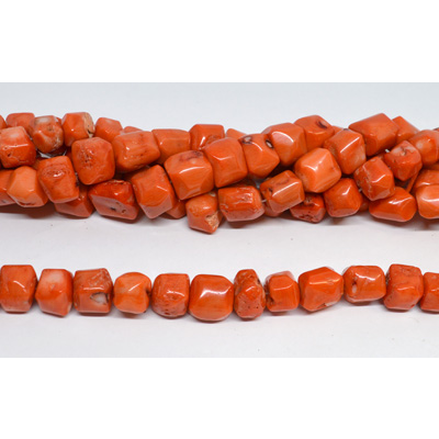 Coral Orange nugget approx 14mm strand 26 beads