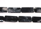 Cobra agate Faceted Rect,16x38mm EACH BEAD-beads incl pearls-Beadthemup