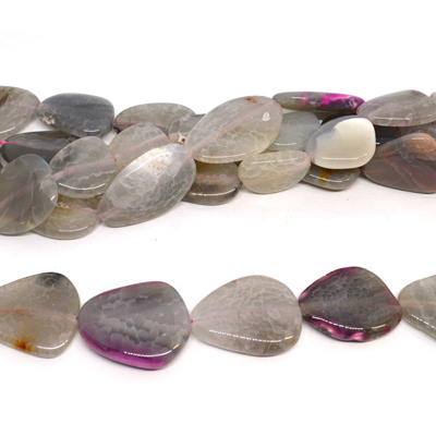 Agate Dyed 25mm Polished Flat Nugget beads per strand  12 Bead