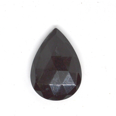 Onyx Faceted T/Drill T/Drop aprox 21x17x7mm bead ea