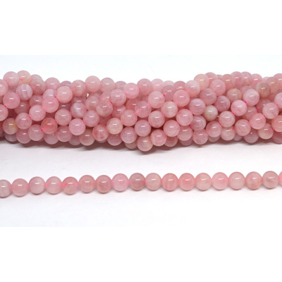 Rose Quartz Madagascar pol.round 8mm strand 49 beads
