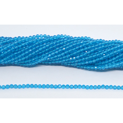 Chinese Crystal Cerulean Blue 3mm Fac.round str 125 beads 37cm