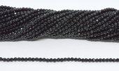 Chinese Crystal Black 3mm Fac.round str 125 beads 37cm-beads incl pearls-Beadthemup