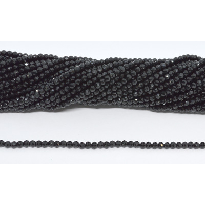 Chinese Crystal Black 3mm Fac.round str 125 beads 37cm