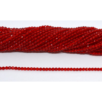 Chinese Crystal Red 3mm Fac.round str 125 beads 37cm