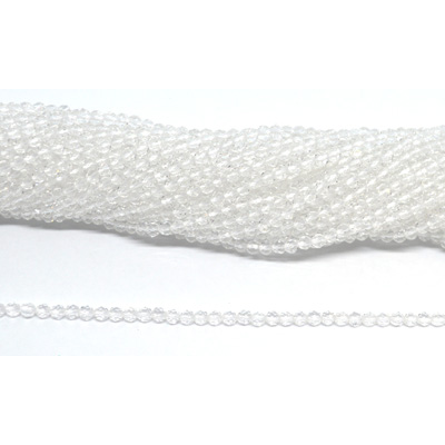 Chinese Crystal Clear 3mm Fac.round str 125 beads 37cm