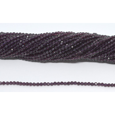 Chinese Crystal Amethyst 3mm Fac.round str 125 beads 37cm