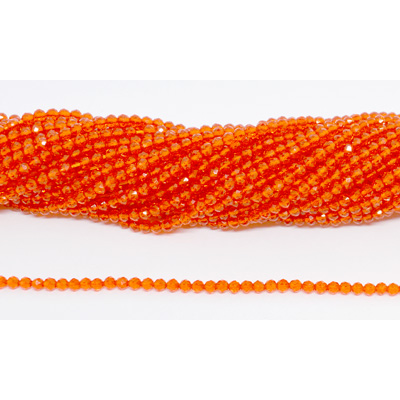 Chinese Crystal Orange 3mm Fac.round str 125 beads 37cm