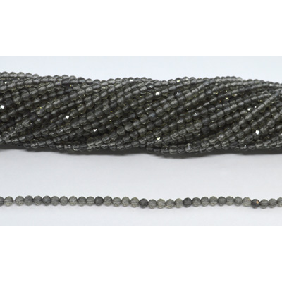 Chinese Crystal Grey 3mm Fac.round str 125 beads 37cm