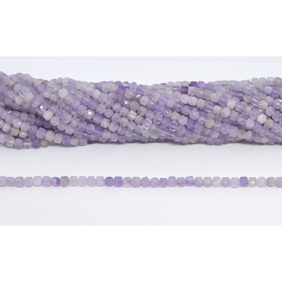 Amethyst Lavender Fac.Cube 4x4mm stand 84 beads