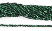 Malachite Fac.Cube 4x4mm stand 88 beads-beads incl pearls-Beadthemup