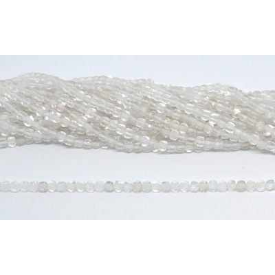 Clear Quartz Fac.Cube 4x4mm stand 90 beads