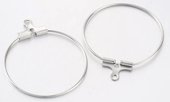 Base Metal Silver colour Brass hoop 25mm 10 pack-findings-Beadthemup