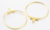 Base Metal Gold colour Brass hoop 25mm 10 pack-findings-Beadthemup