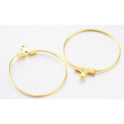 Base Metal Gold colour Brass hoop 25mm 10 pack