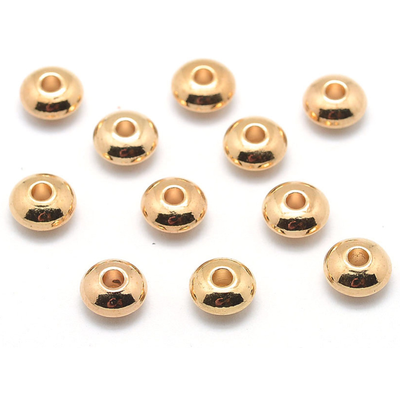 Base metal gold colour rondel 4x2mm 20 pack