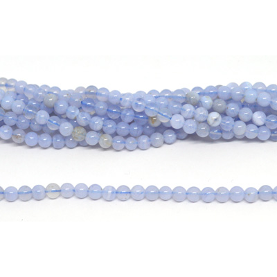 Blue Lace Agate 4mm Polished round Strand 90 beads