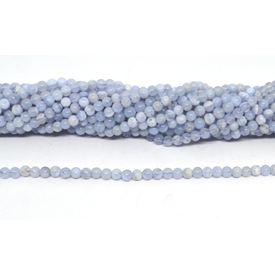 Blue Lace Agate 4mm Polished round Strand 100 beads