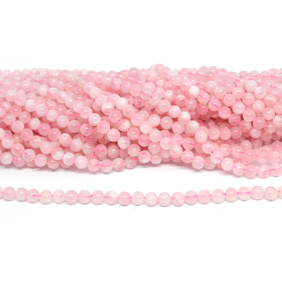 Rose Quartz Madagascar pol.round 6mm str 58 beads