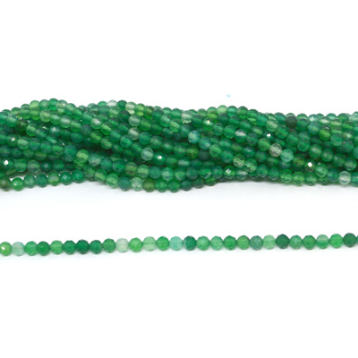 Green Onyx Faceted round 4mm strand approx 100 beads