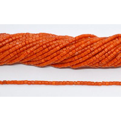 Coral Tube Orange 3x3mm strand 130 beads