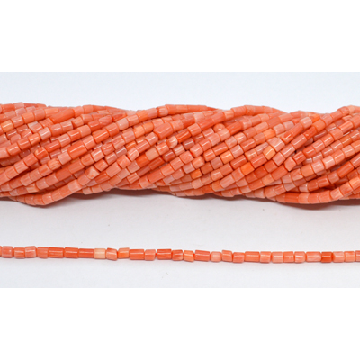Coral Tube Pink 3x4mm strand 127 beads