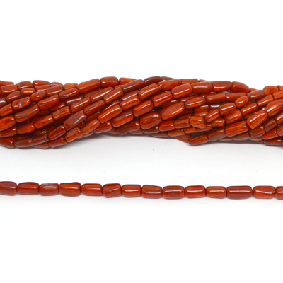 Coral stick red approx 4x6mm strand 80 beads