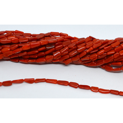 Coral stick Red approx 3x8mm strand 58 beads