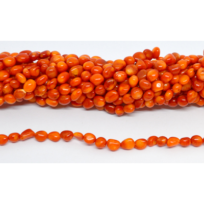 Coral Orange nugget 6mm Strand 60 beads