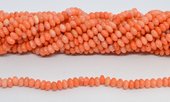Coral Apricot Saucer 6x4mm strand 102 beads-beads incl pearls-Beadthemup