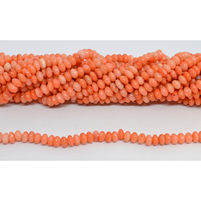 Coral Apricot Saucer 6x4mm strand 102 beads