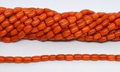 Coral Red Tube 6x9mm strand 44 beads-beads incl pearls-Beadthemup