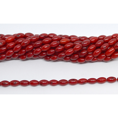 Coral Red Olive 5x8mm strand 48 beads