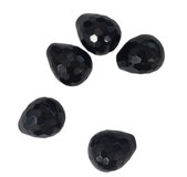 Onyx Faceted Teardrop 20x15mm PAIR-beads incl pearls-Beadthemup