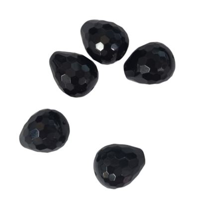 Onyx Faceted Teardrop 20x15mm PAIR