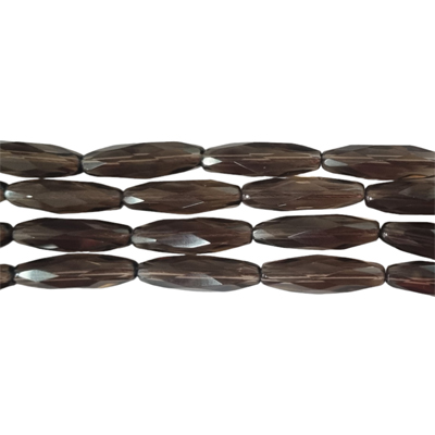 Smokey Quartz Faceted Olive 15x8mm EACH BEAD