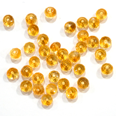 Citrine Faceted Rondel 4.3x3mm EACH BEAD