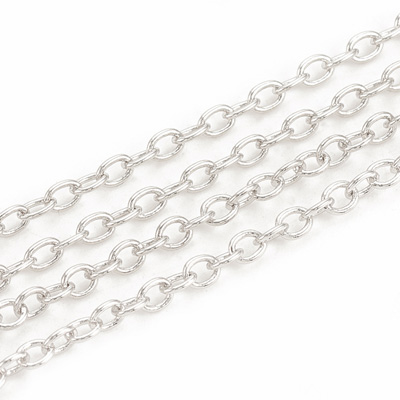 Brass Platinum Plated Chain Cable 2.5x2.1mm Per Meter